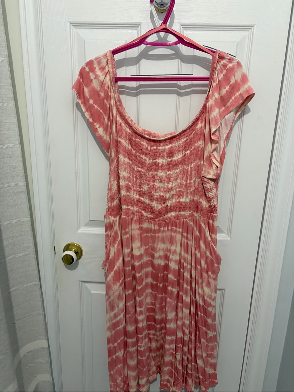 torrid Coral and Cream Tie-Dye Midi Dress